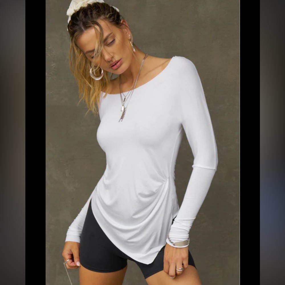 Joah brown Asymmetrical long sleeve top
